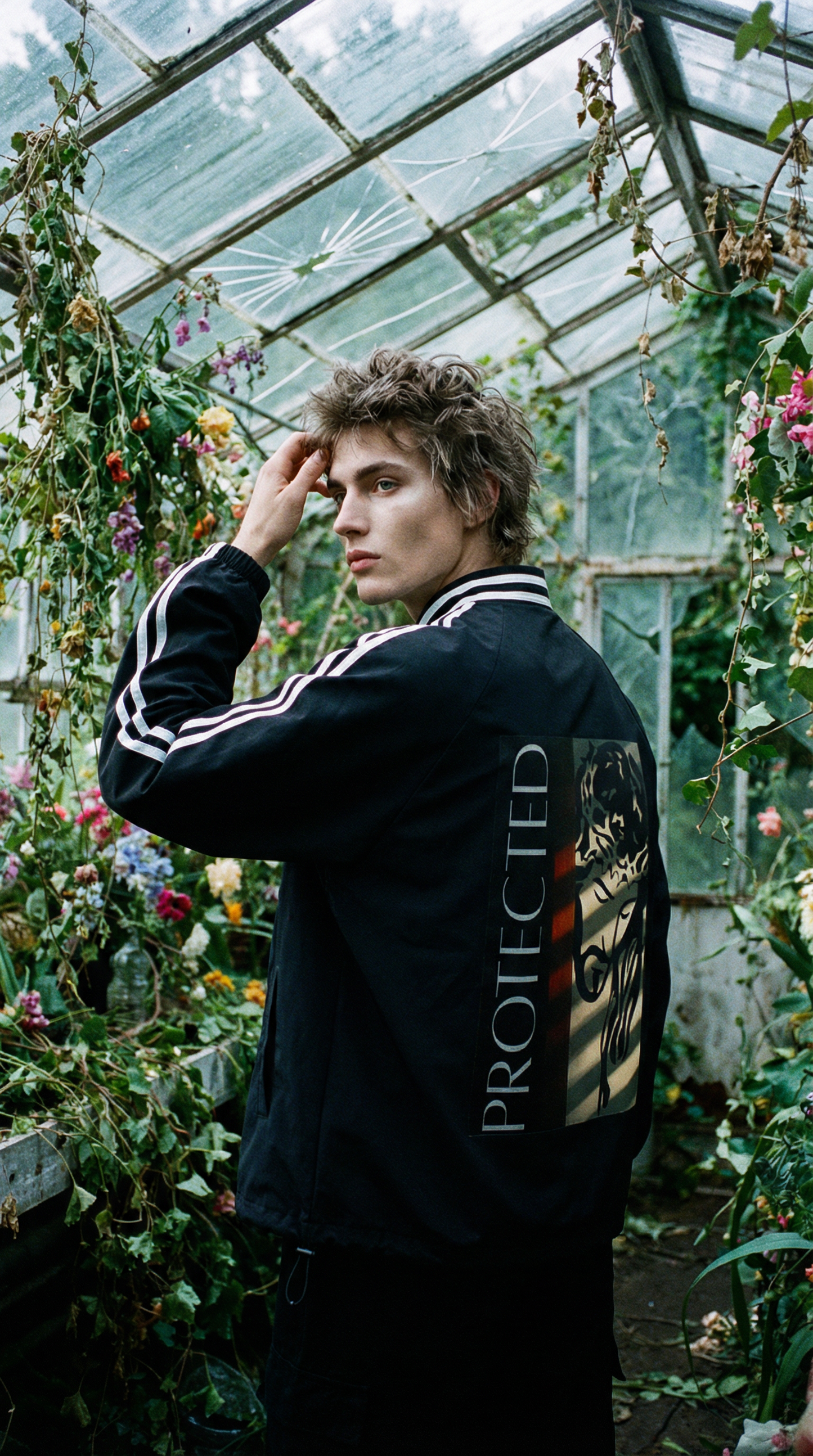 Contrast Striped Lapel Collar Sweatshirt