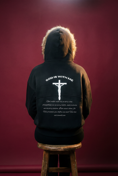 Sun Fade Boxy Detachable Fur Hoodie