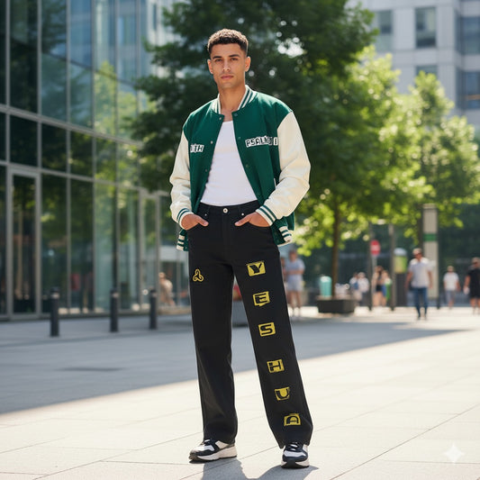 Two Tone Raglan Sleeve Varsity Jacket