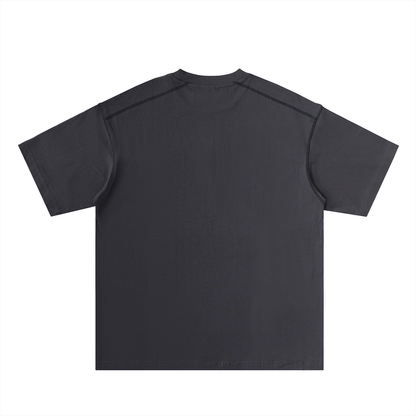 Oversized Contrast-Stitched Cotton Tee
