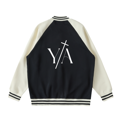 Two Tone Raglan Sleeve Varsity Jacket