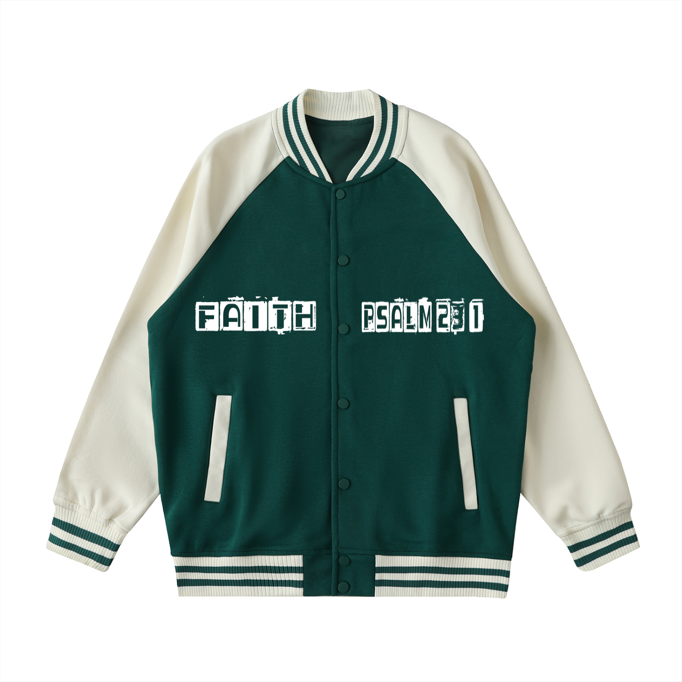 Two Tone Raglan Sleeve Varsity Jacket