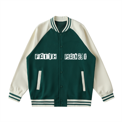 Two Tone Raglan Sleeve Varsity Jacket