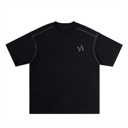 Oversized Contrast-Stitched Cotton Tee