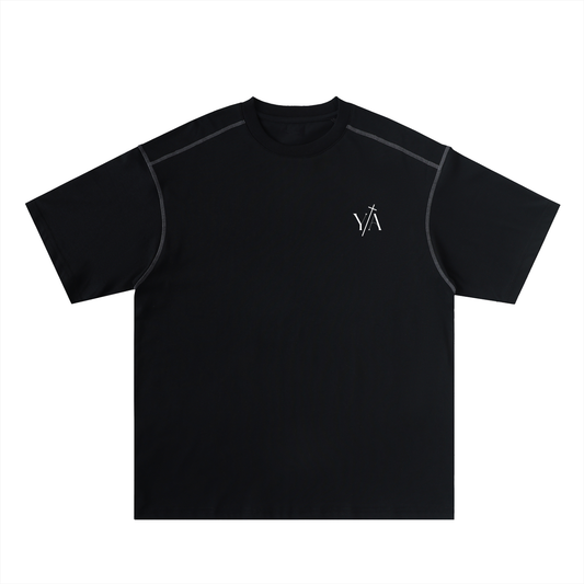 Oversized Contrast-Stitched Cotton Tee