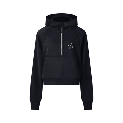 Cropped Half-Zip Hoodie