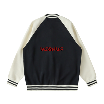 Two Tone Raglan Sleeve Varsity Jacket
