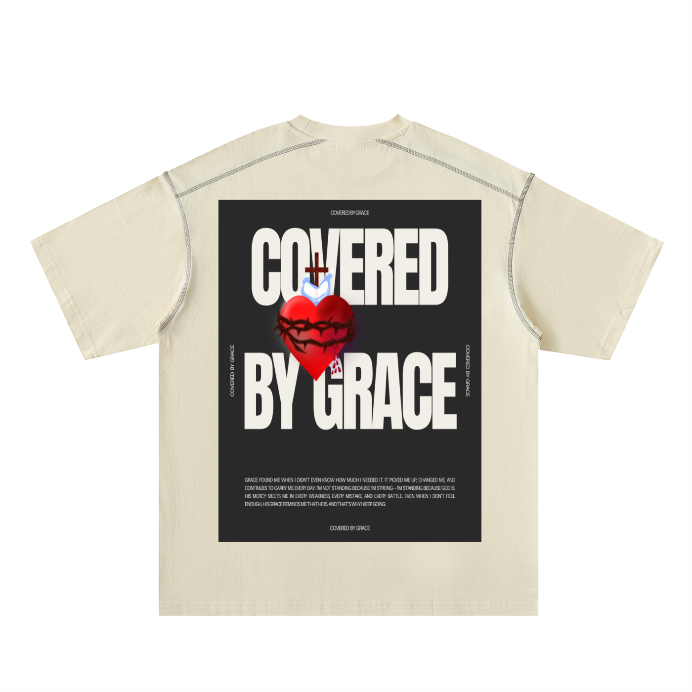 Oversized Contrast-Stitched Cotton Tee