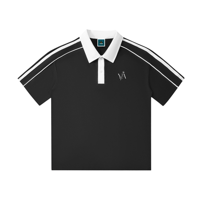 Contrast Collar Short-Sleeve Polo Shirt