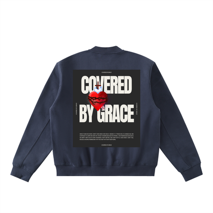 Essential Zip-Up Fleeced Varsity Jacket