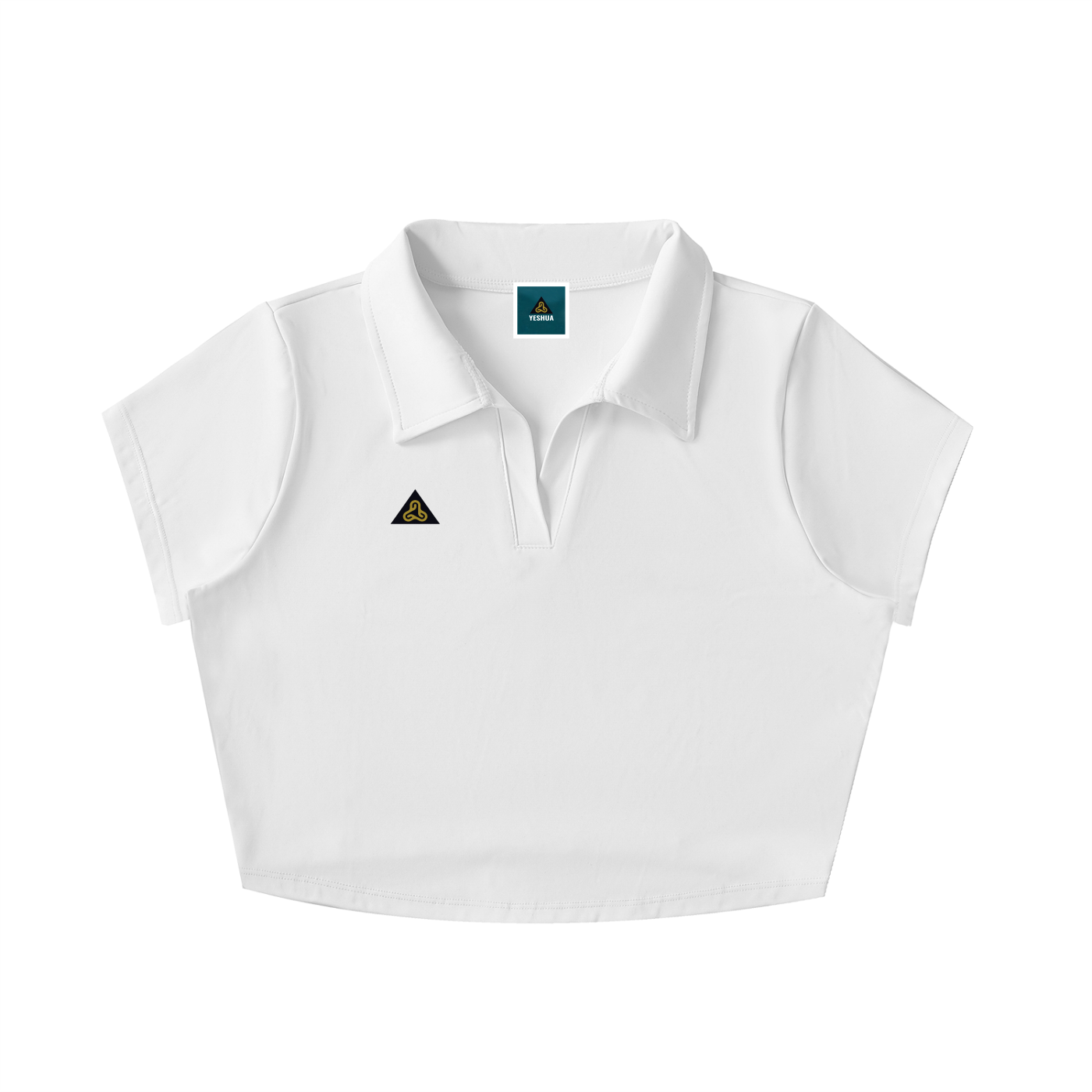 V-Neck Lapel Crop Top