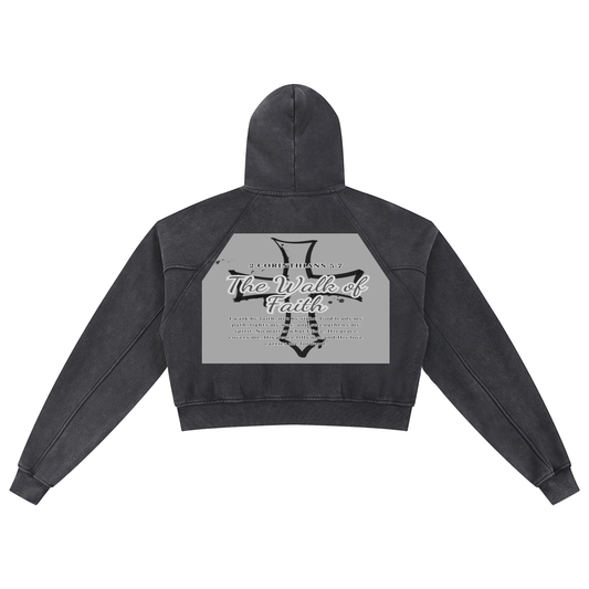 Snow Washed Cropped Hoodie