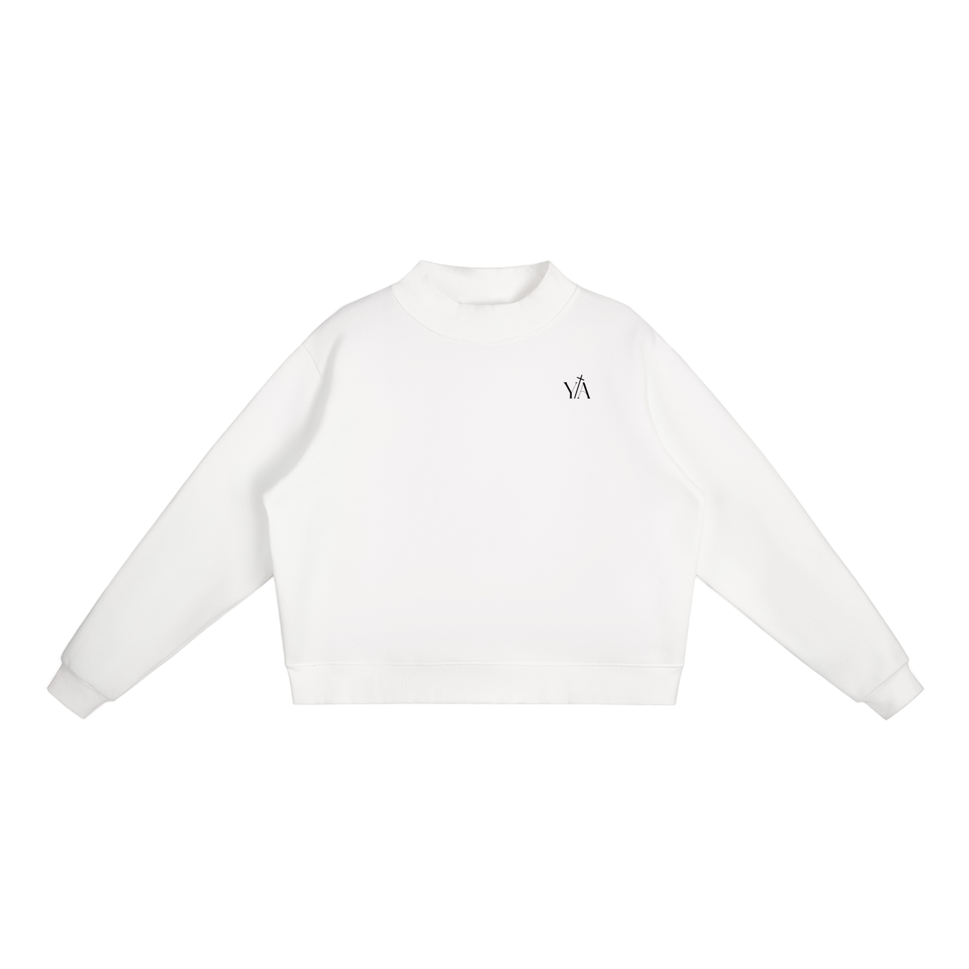 Essential Fleece Mock-Neck Crew Sweatshirt