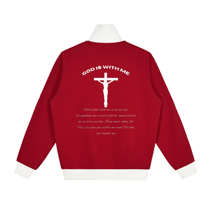 Contrast Side Stripe Fleece Track Jacket