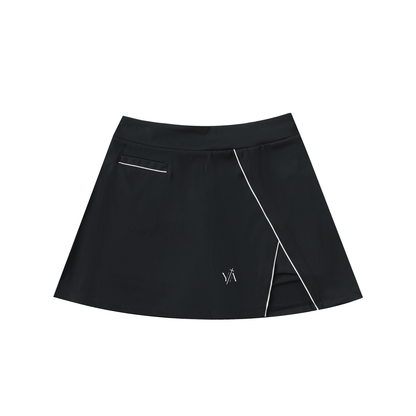 High-Waist Pocketed A-Line Skirt