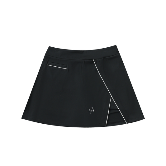 High-Waist Pocketed A-Line Skirt