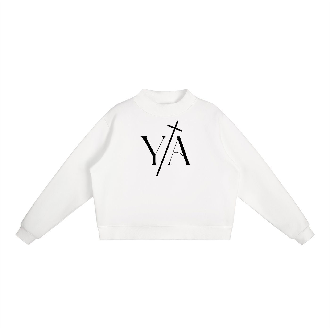 Essential Fleece Mock-Neck Crew Sweatshirt
