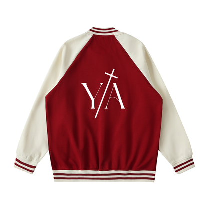 Two Tone Raglan Sleeve Varsity Jacket