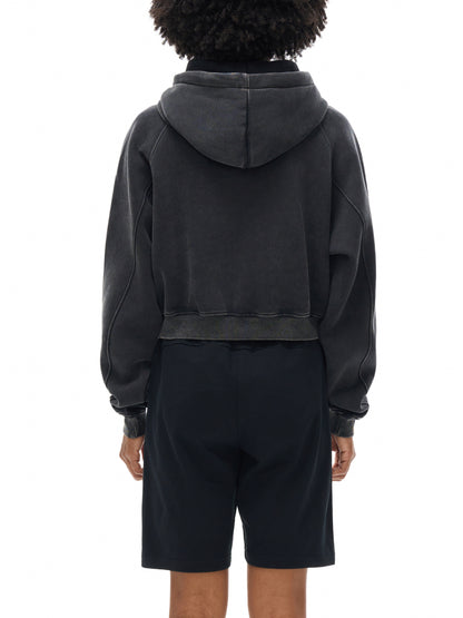 Snow Washed Cropped Hoodie