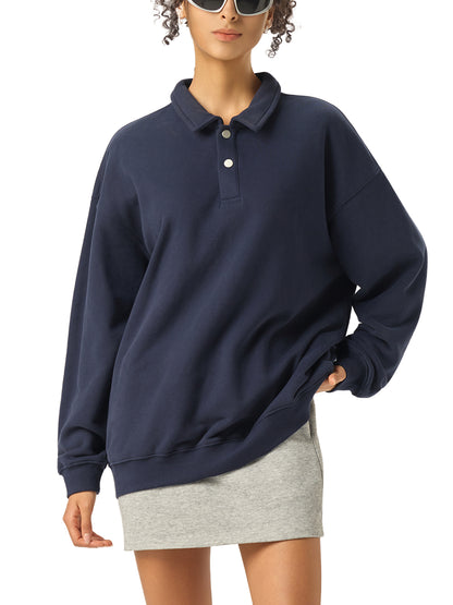 Heavyweight Polo-Collar Sweatshirt
