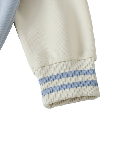 Two Tone Raglan Sleeve Varsity Jacket