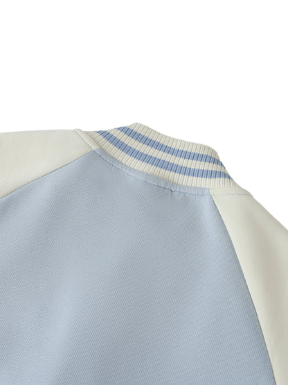 Two Tone Raglan Sleeve Varsity Jacket