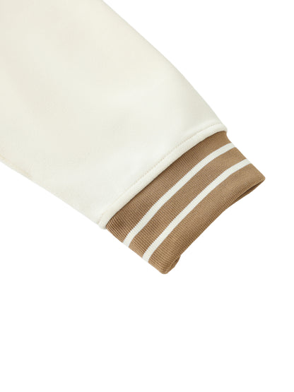 Striped Trim Zip-Up Hoodie