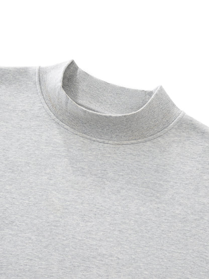 Essential Fleece Mock-Neck Crew Sweatshirt